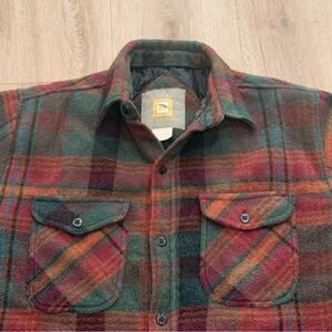 Vintage wool blend Men's Multicolor Plaid Shirt Jacket